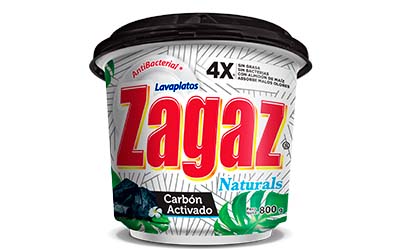 LAVAPLATOS ZAGAZ NATURALS CARBÓN ACTIVADO 400g